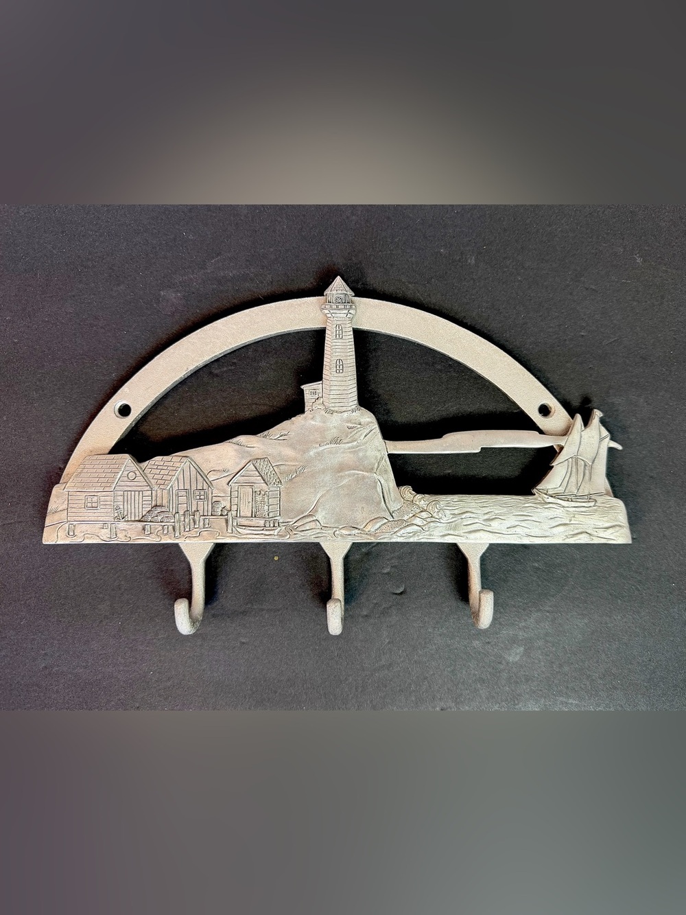 Lighthouse Coat Hook Seagull Pewter by Etain Ziin 2000 Vintage Metal Art